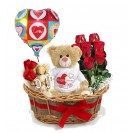 My All Love in Basket-Personalized Teddy Bear