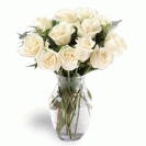 Vase of 12 White Roses
