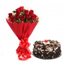 Special Express Combo 12 roses & 1kg Cake